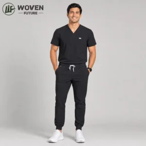 Shaoxing Woven Future Tansen Jogger Scrub Pants Hospital Uniforms Unisex V-Neck Nursing Scrubs Set 4-Way Stretch Knit Custom OEM